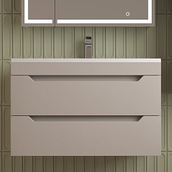 Style Line Тумба с раковиной Остин 80 подвесная крем – фотография-2